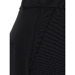 Iman Black Pants with High Waist and Wide Leg in Viscose Blend for Women