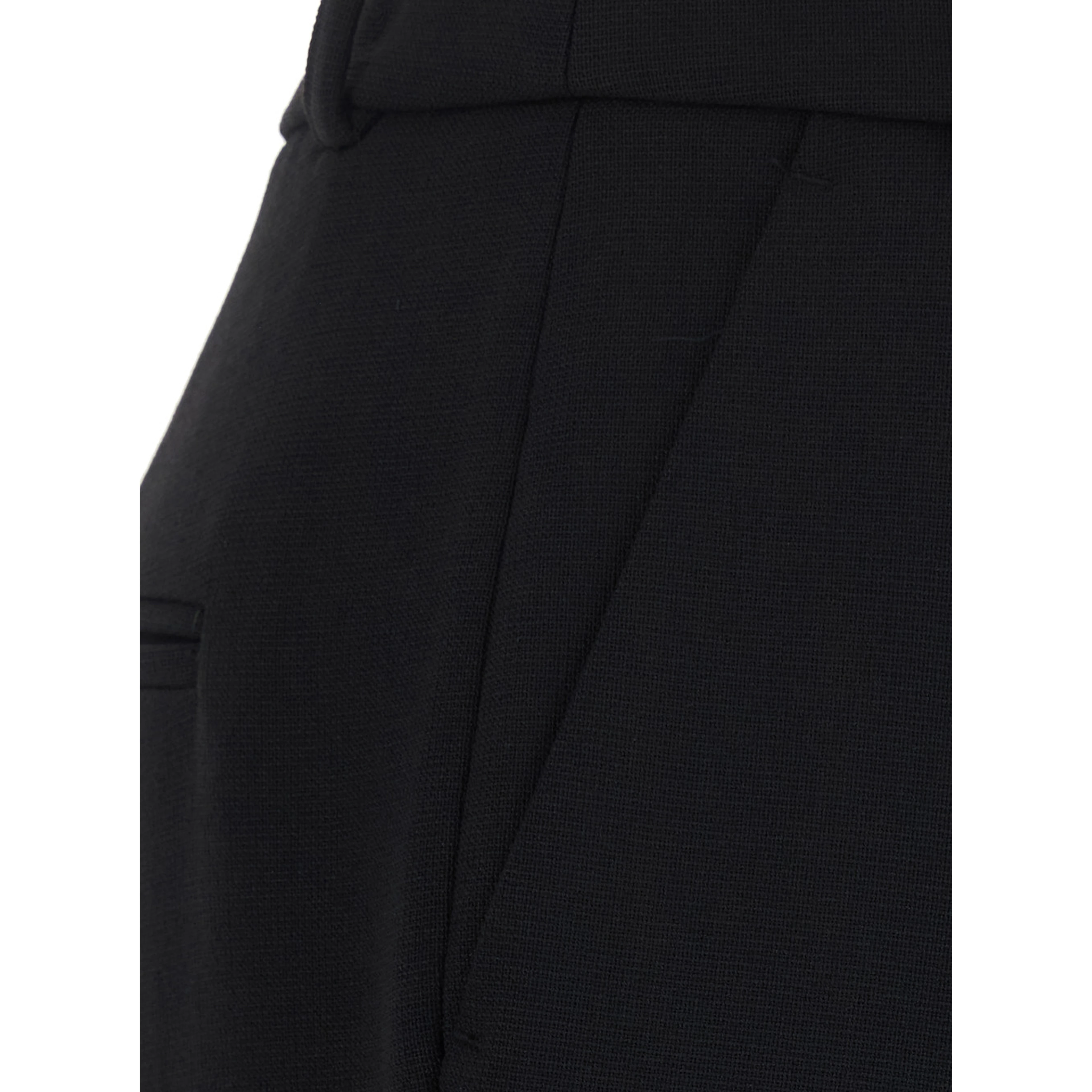 Iman Black Pants with High Waist and Wide Leg in Viscose Blend for Women