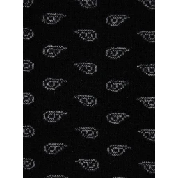 The Wild Rag Black Scarf with All-Over Motif in Cashmere for Women