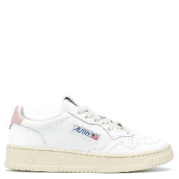 Low Sneakers Medalist with Contrast Heel in White Leather for Women