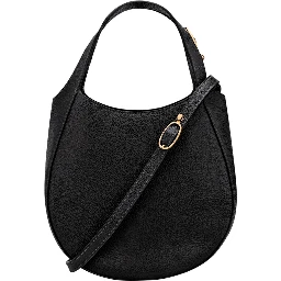 Handbag Le Foulonné with Zip Closure in Black Leather for Women