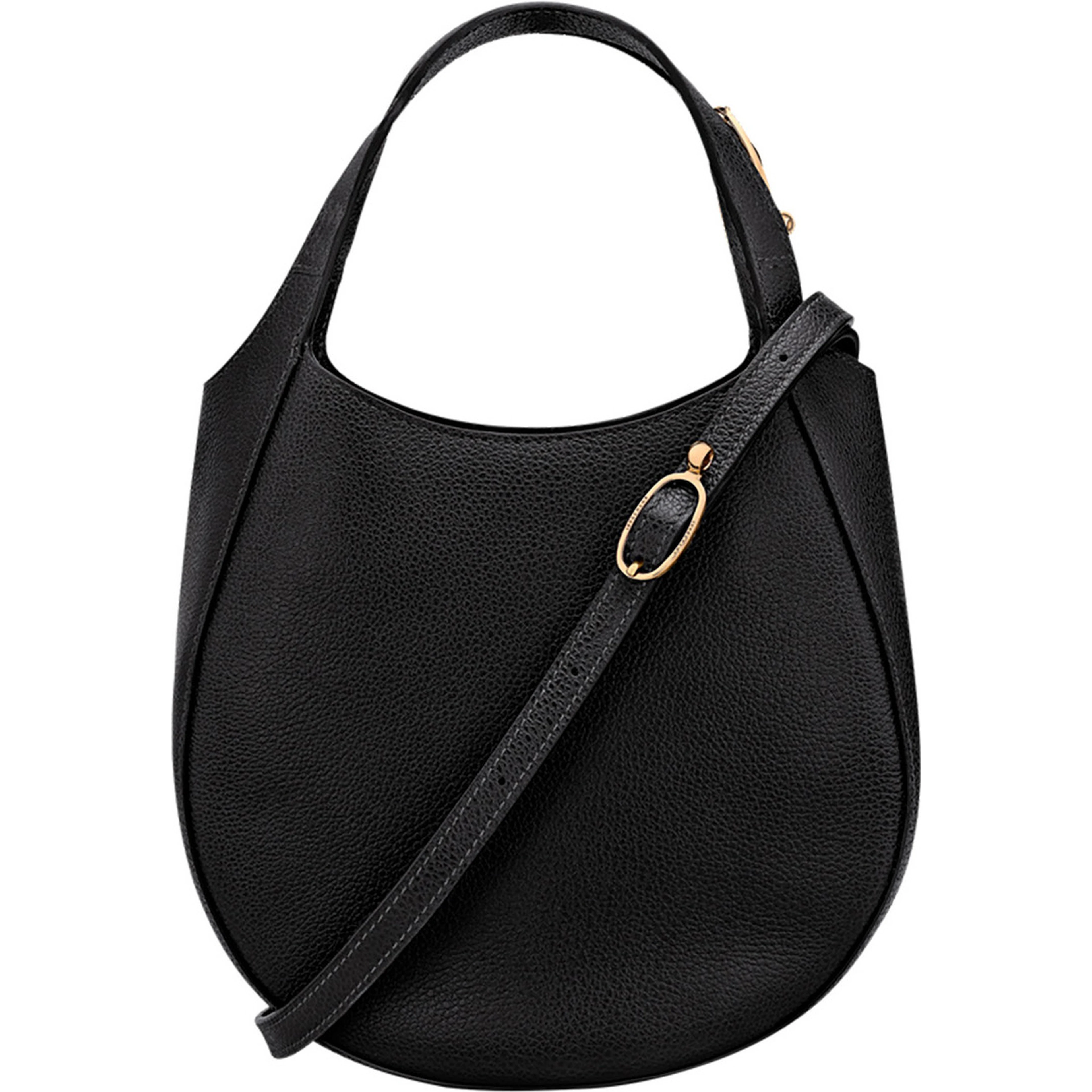 Handbag Le Foulonné with Zip Closure in Black Leather for Women