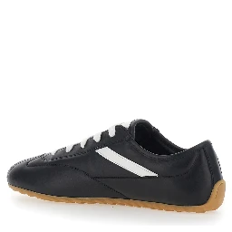 Black Sneakers with Contrasting details and Logo lettering on the side in leather for men