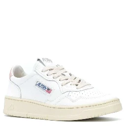 Low Sneakers Medalist with Contrast Heel in White Leather for Women