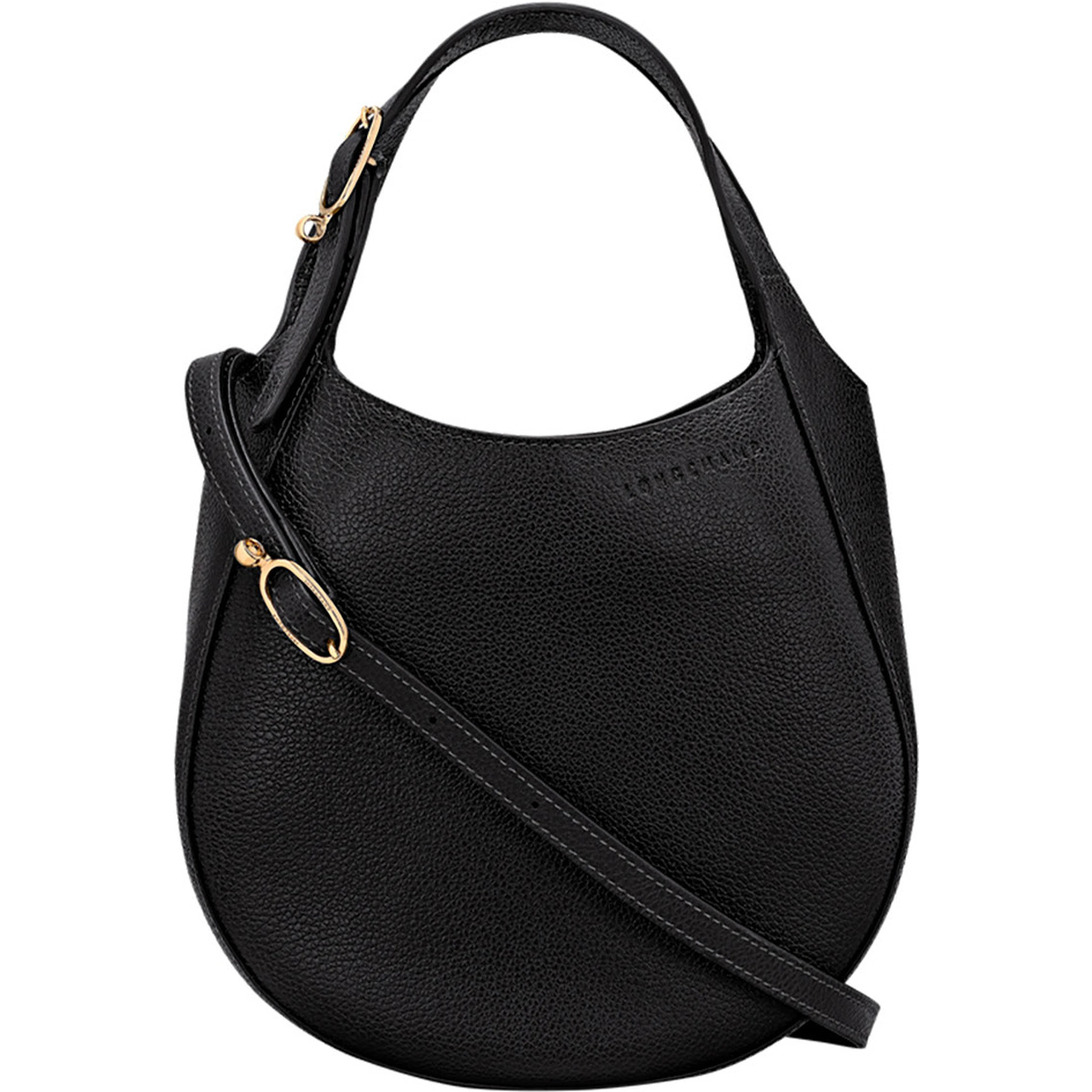 Handbag Le Foulonné with Zip Closure in Black Leather for Women