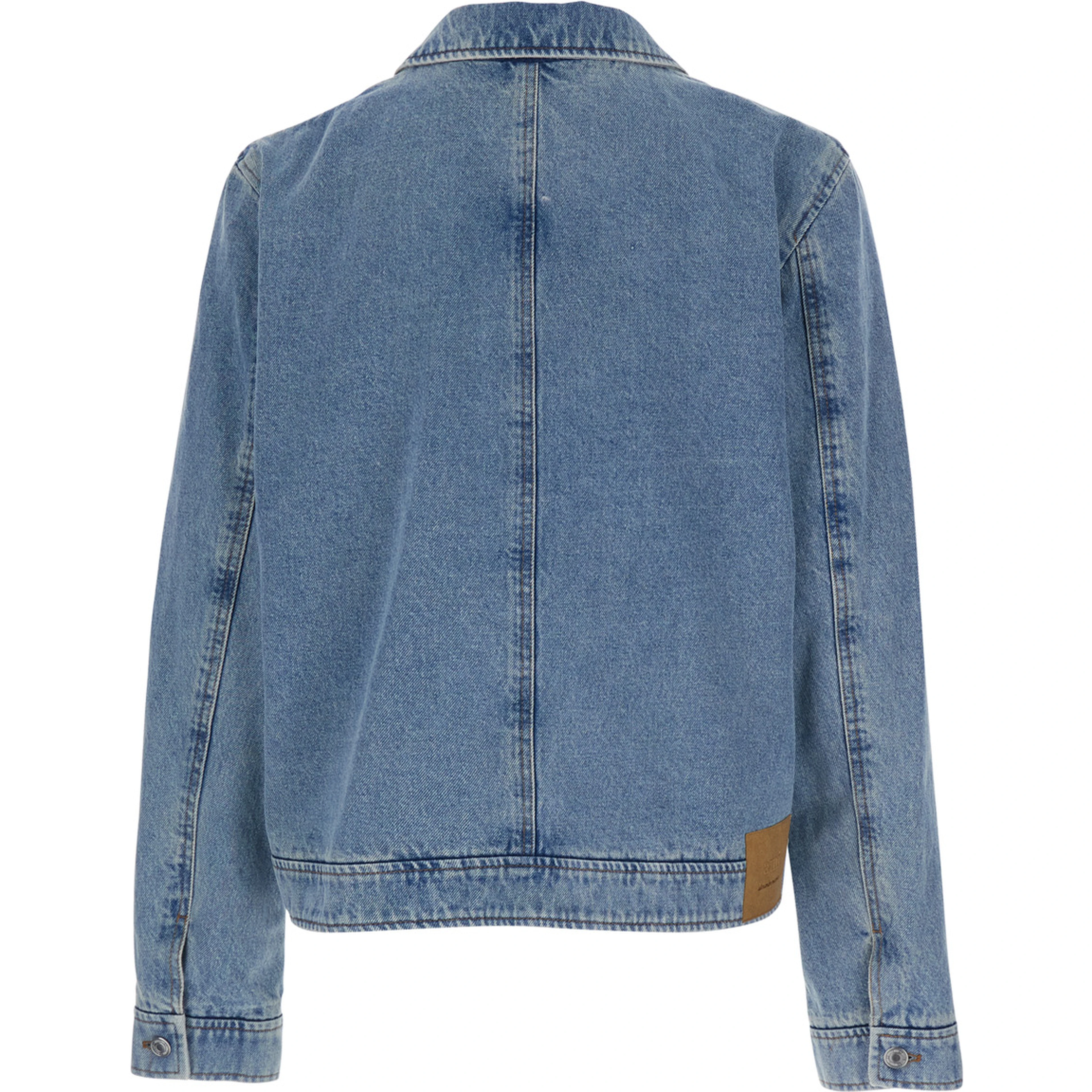 Jacket with ADC Embroidery on the Front and Logo Patch on the Back in Light Blue Denim for Men