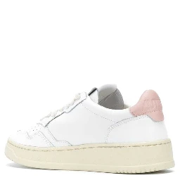 Low Sneakers Medalist with Contrast Heel in White Leather for Women