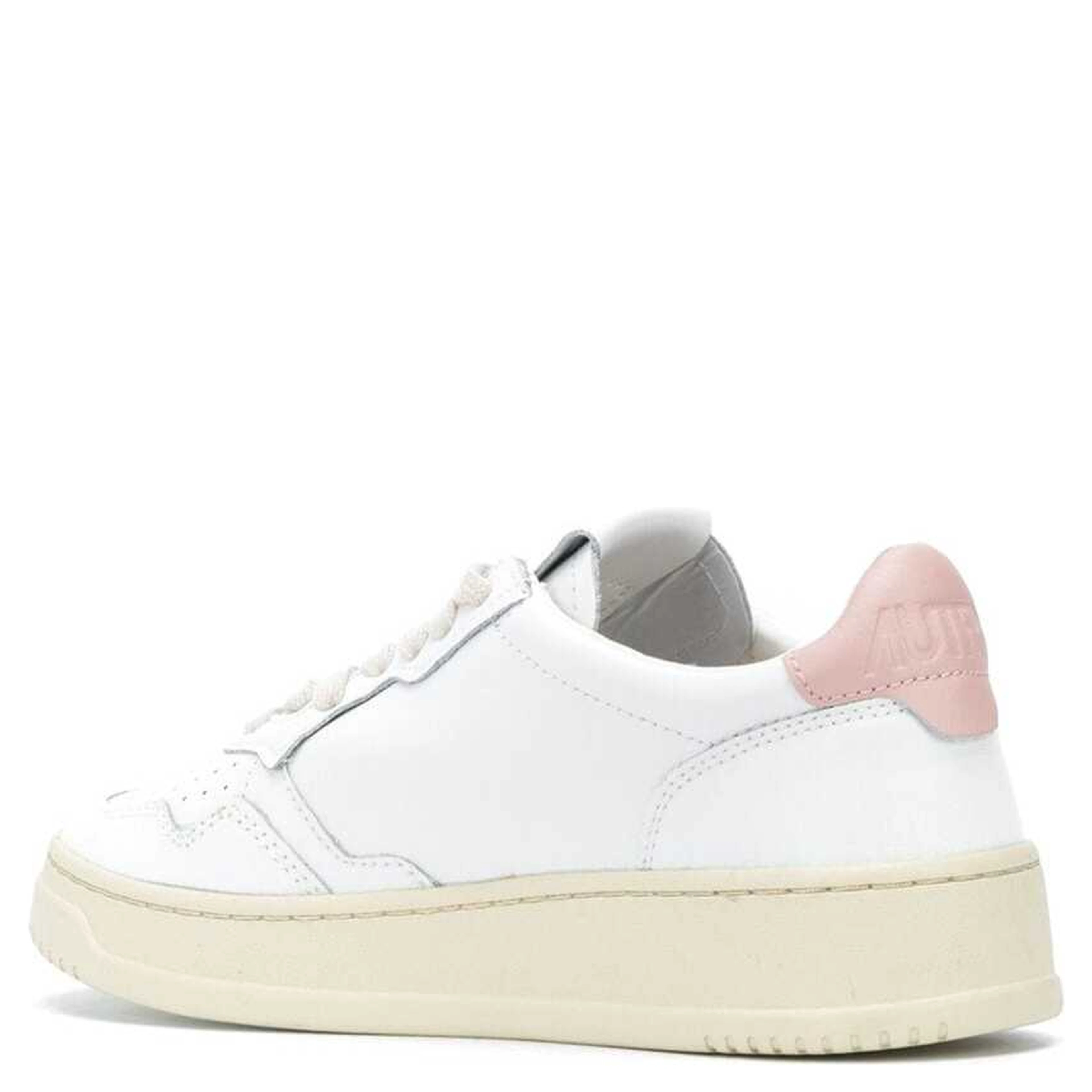 Low Sneakers Medalist with Contrast Heel in White Leather for Women