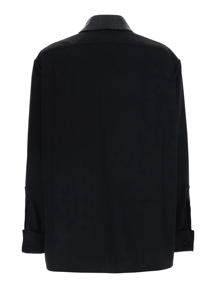Black Shirt with Intreccio Collar in Wool women alternative