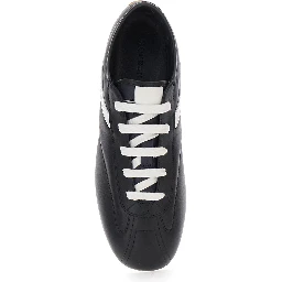 Black Sneakers with Contrasting details and Logo lettering on the side in leather for men