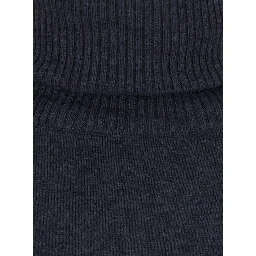 Nantes Gray Dress with ribbed high collar and elasticated cuffs in wool blend for women