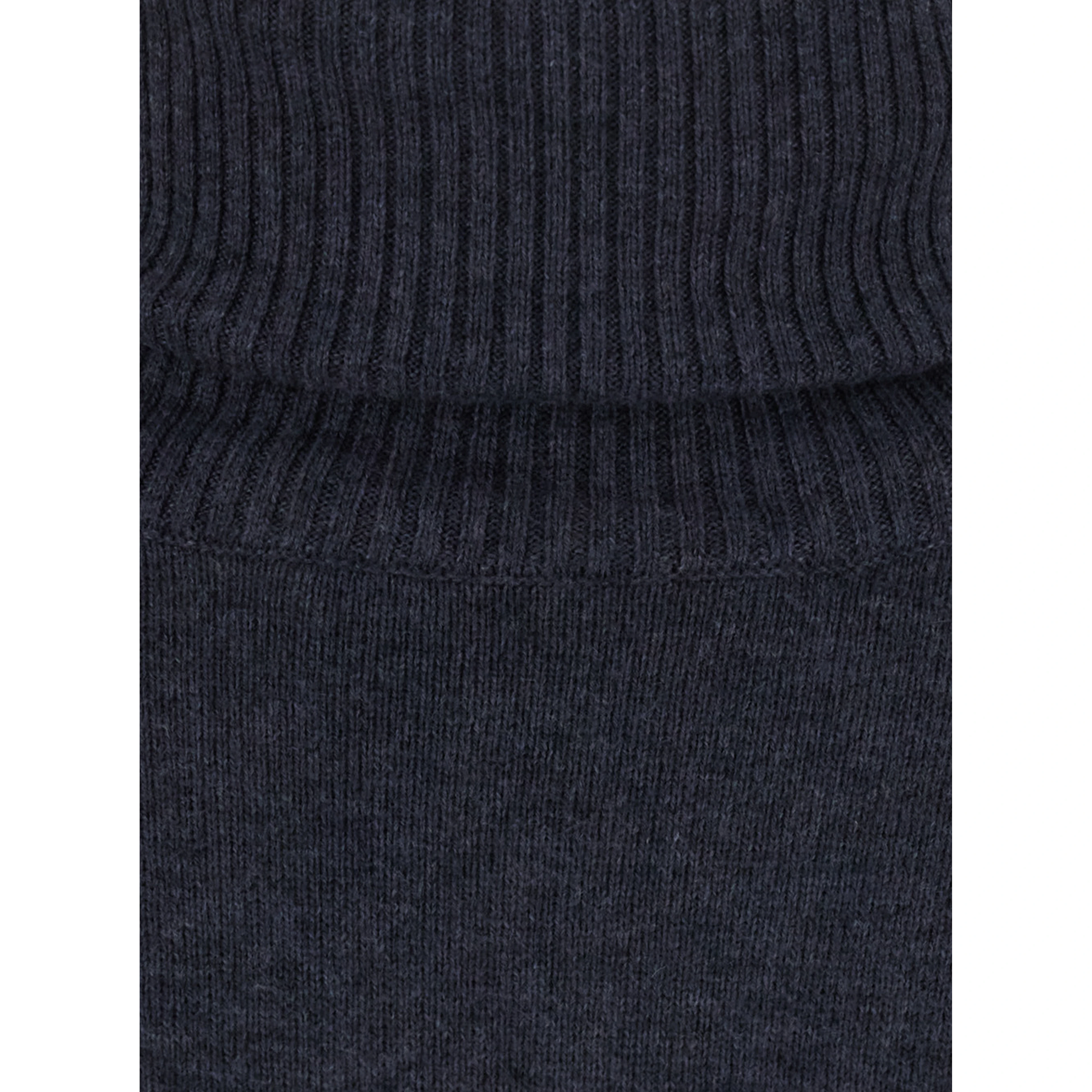 Nantes Gray Dress with ribbed high collar and elasticated cuffs in wool blend for women