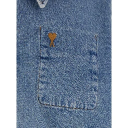 Jacket with ADC Embroidery on the Front and Logo Patch on the Back in Light Blue Denim for Men