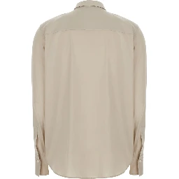 Beige Shirt with classic collar with Monil in cotton for women