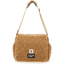 Beige Changing Handbag with Logo Patch on the Front in Fabric Baby