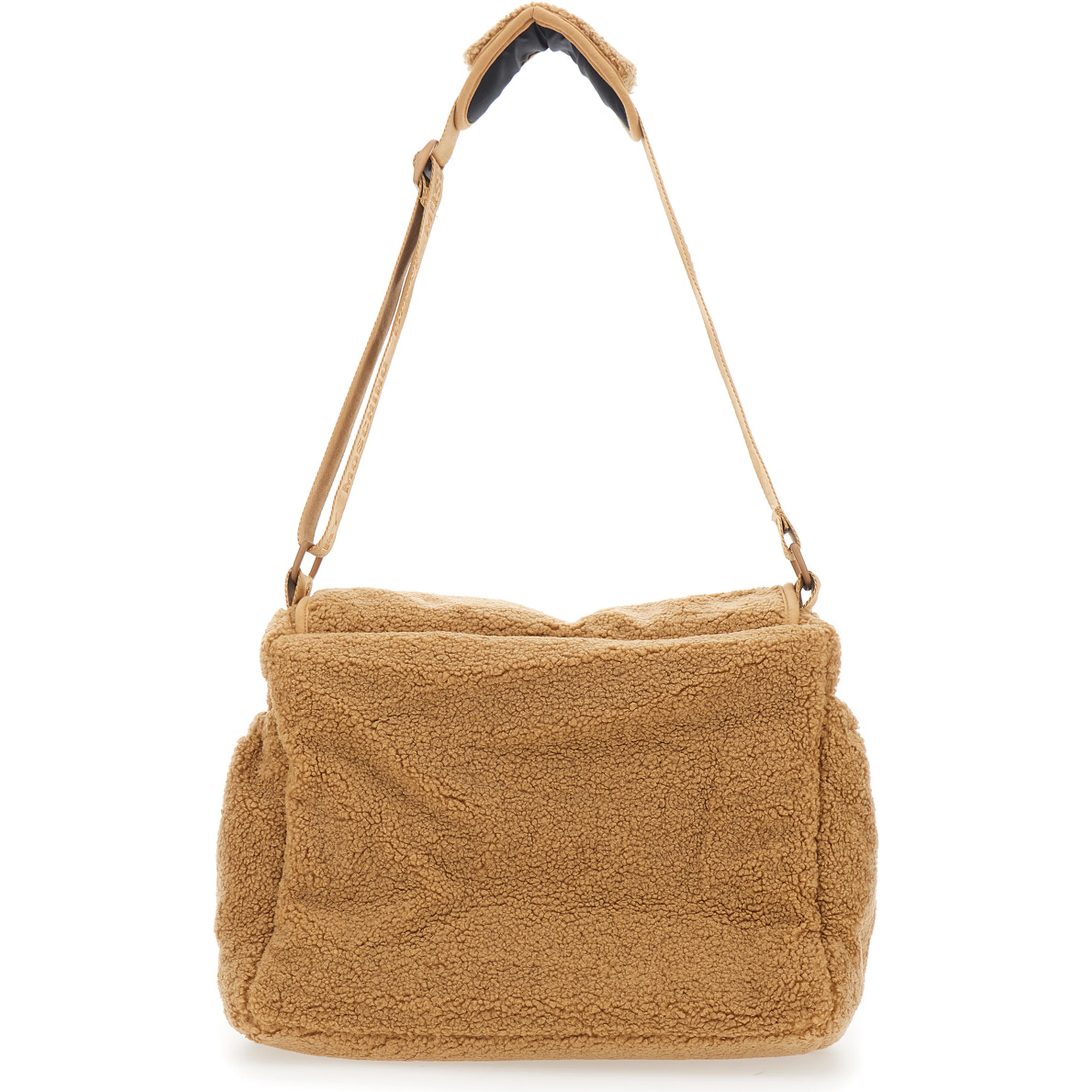Beige Changing Handbag with Logo Patch on the Front in Fabric Baby