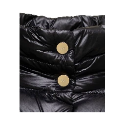 Down jacket Amelia with high collar in black tech fabric women