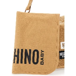 Beige Changing Handbag with Logo Patch on the Front in Fabric Baby