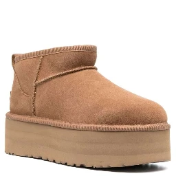 W CLASSIC ULTRA MINI PLATFORM - Beige - Ankle Boot with Rubber Platform - Leather - Women