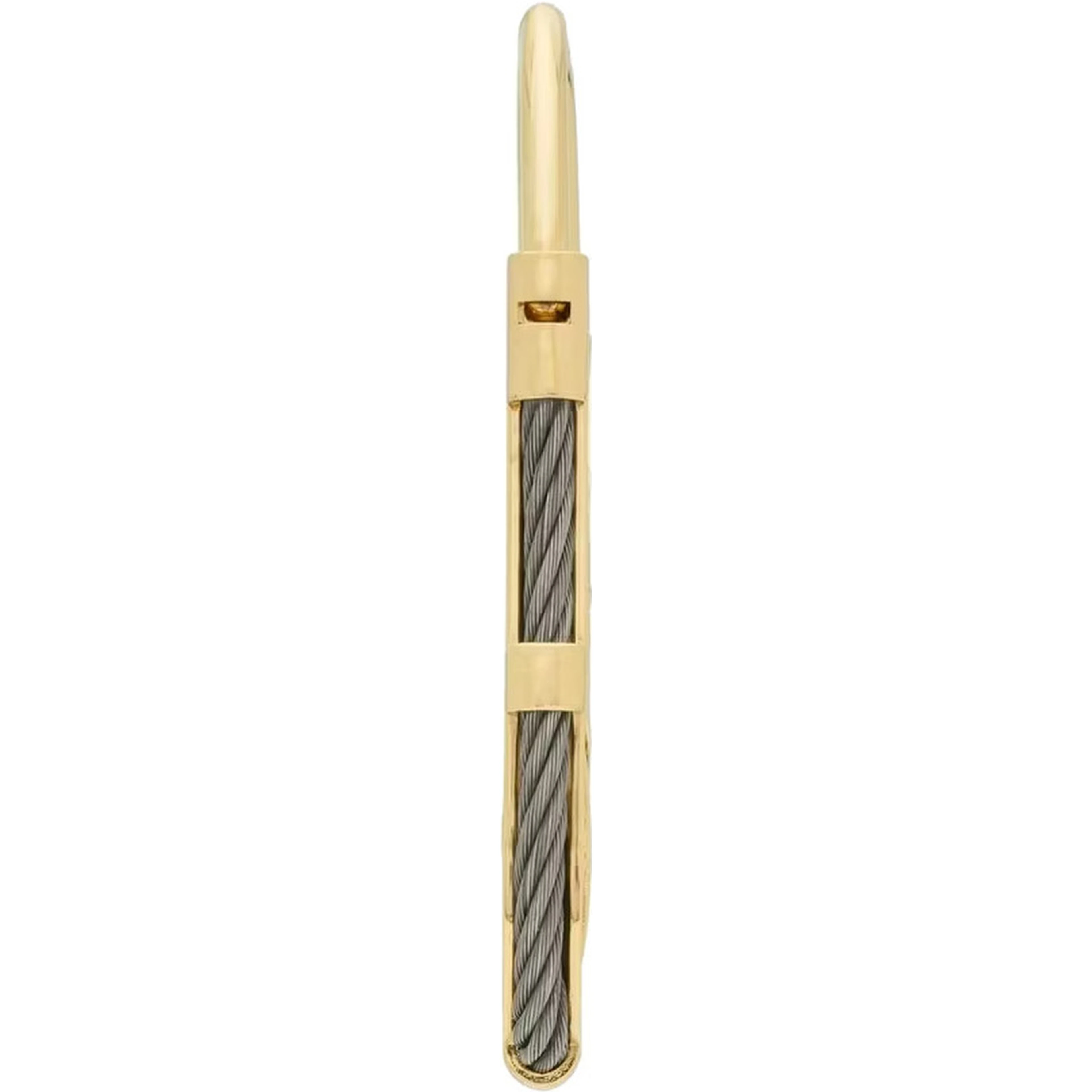 gold colored Keychain with YSL logo design in metal for men