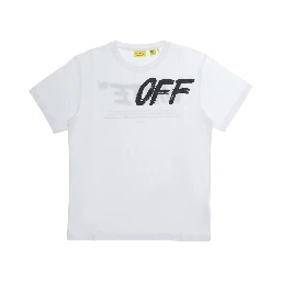 White T-shirt with front and back logo in cotton for Boy