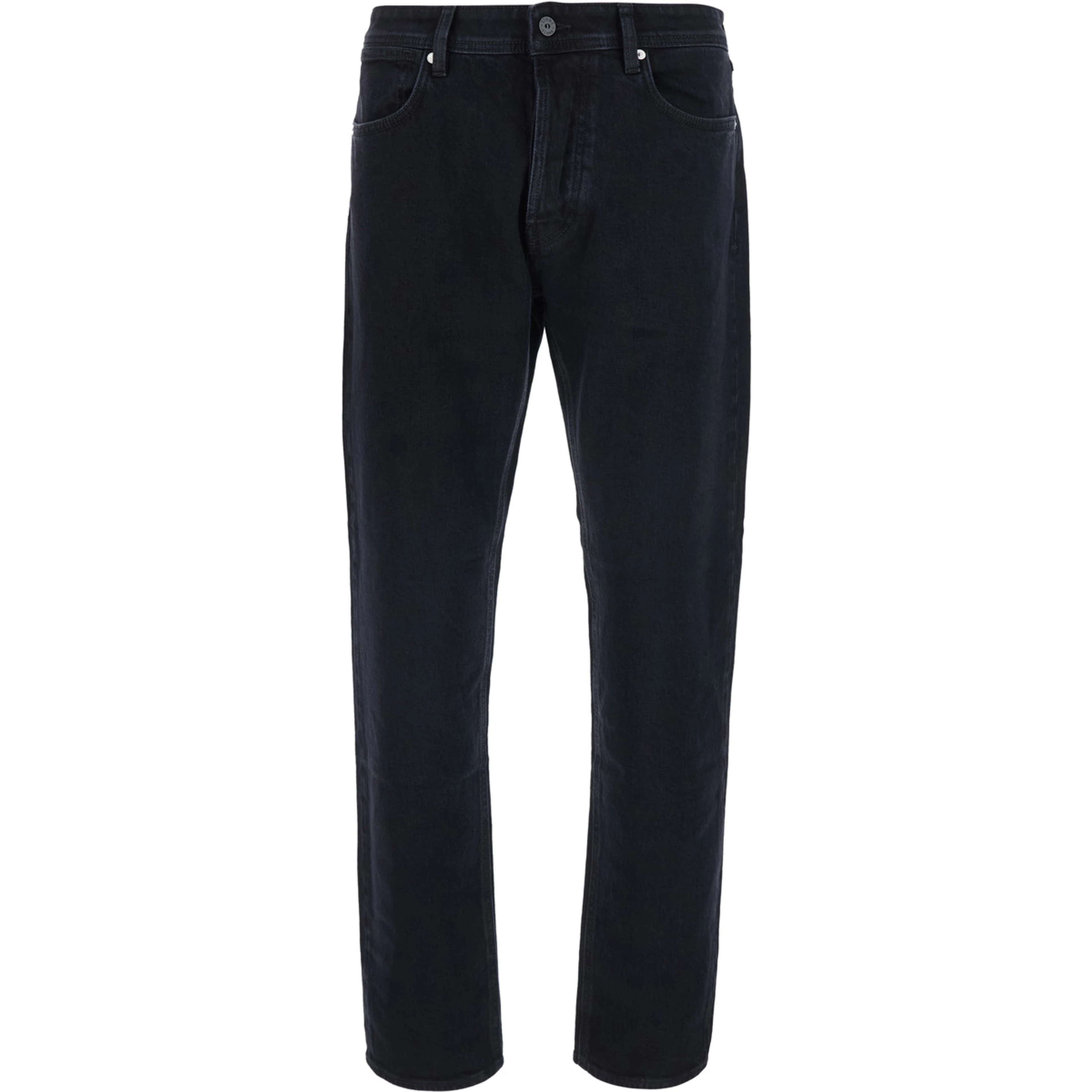 black Slim jeans with logo patch on the back in denim for men