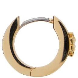Earrings Kira with Double T Motif in Brass and White Metal for Women