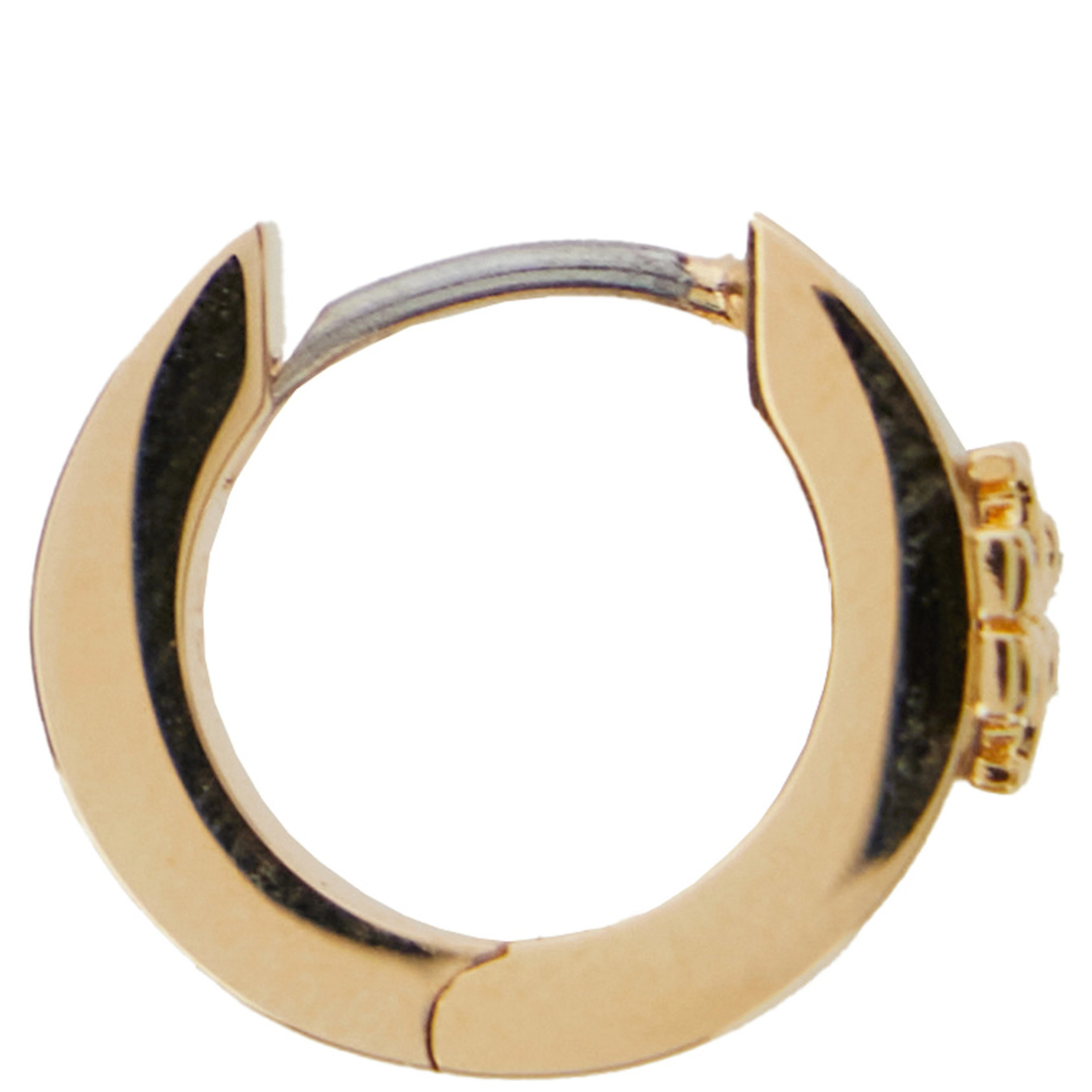 Earrings Kira with Double T Motif in Brass and White Metal for Women