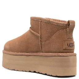 W CLASSIC ULTRA MINI PLATFORM - Beige - Ankle Boot with Rubber Platform - Leather - Women