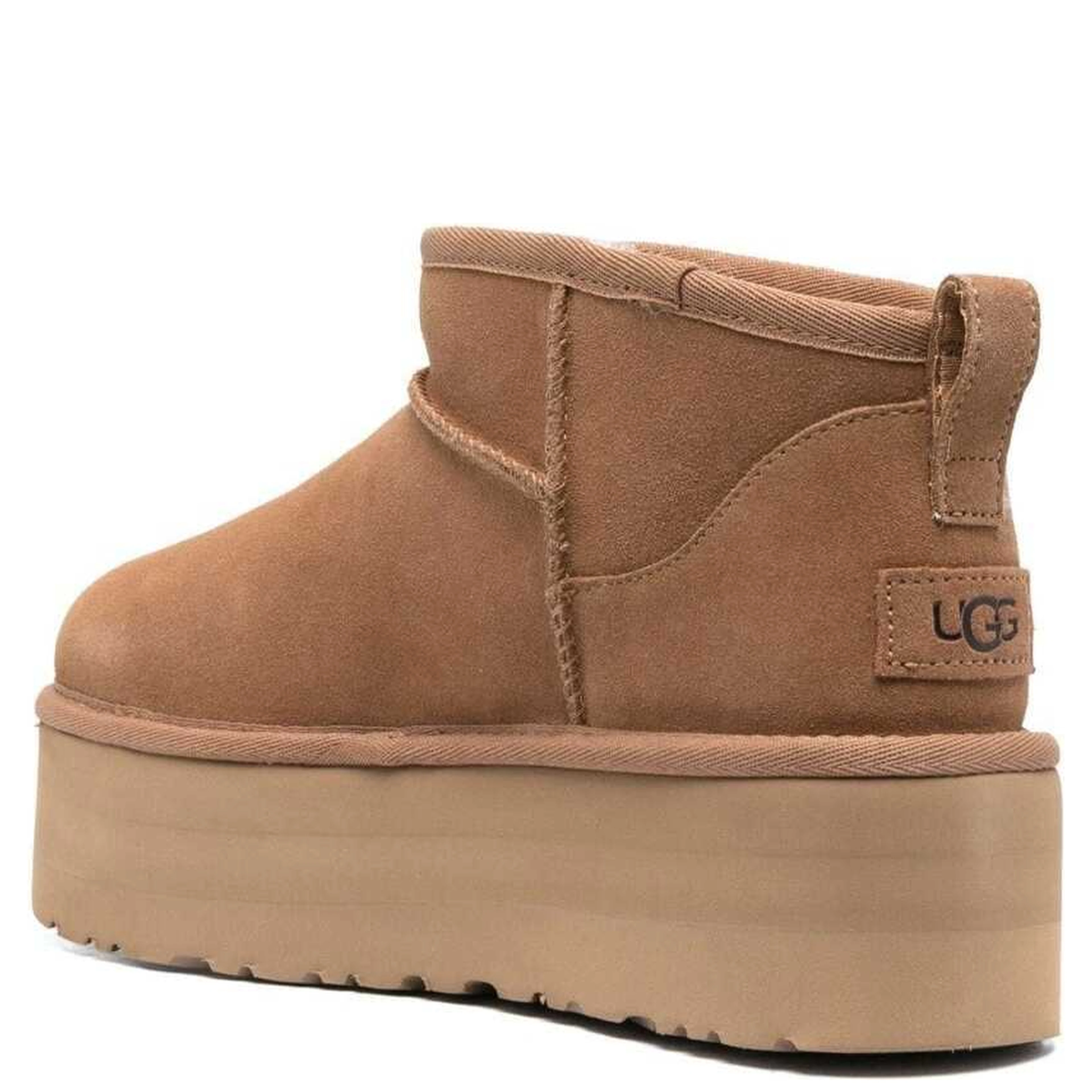 W CLASSIC ULTRA MINI PLATFORM - Beige - Ankle Boot with Rubber Platform - Leather - Women