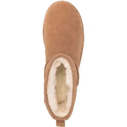 W CLASSIC ULTRA MINI PLATFORM - Beige - Ankle Boot with Rubber Platform - Leather - Women