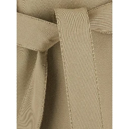 Beige Trench with classic collar with Intreccio and belt on the front in cotton for women
