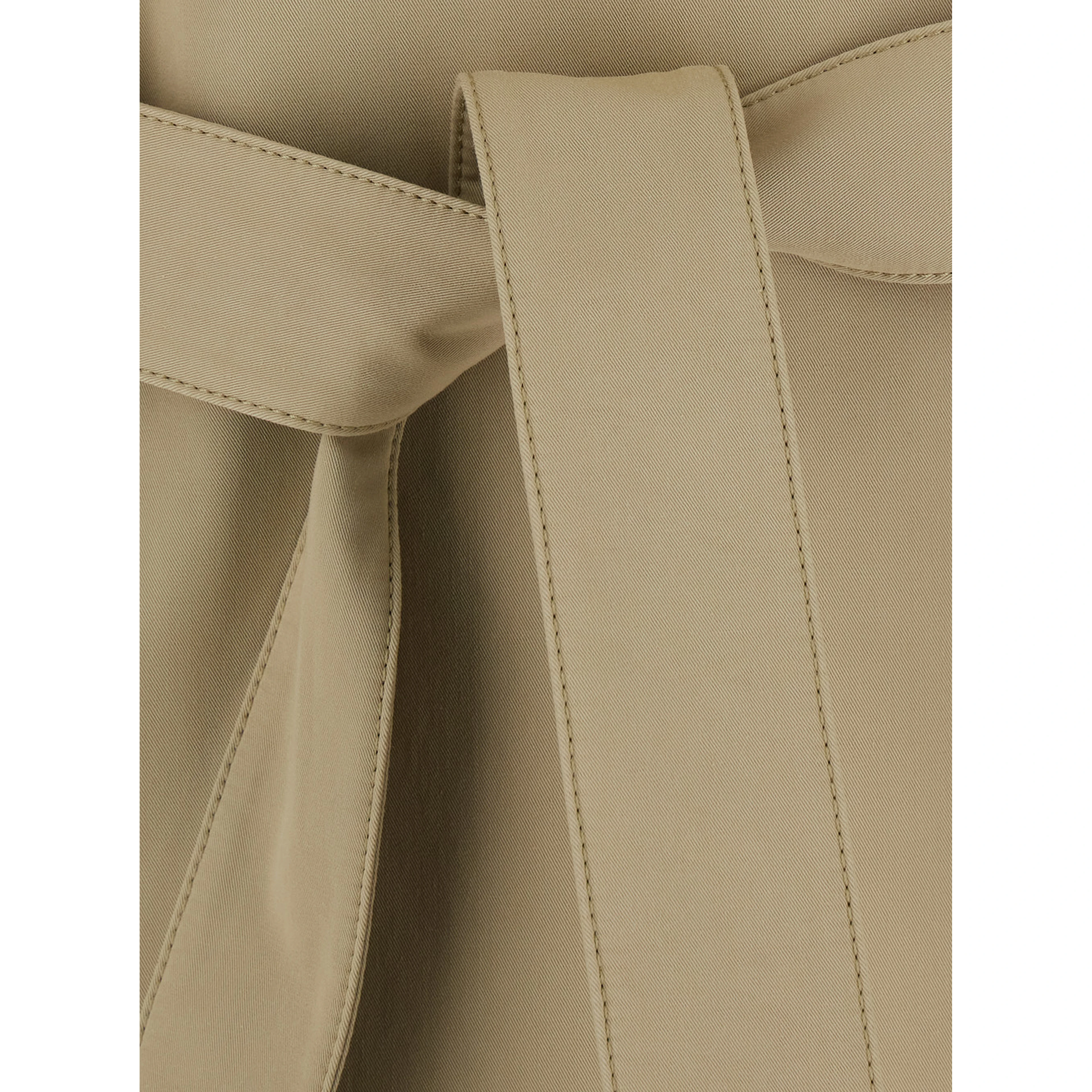 Beige Trench with classic collar with Intreccio and belt on the front in cotton for women