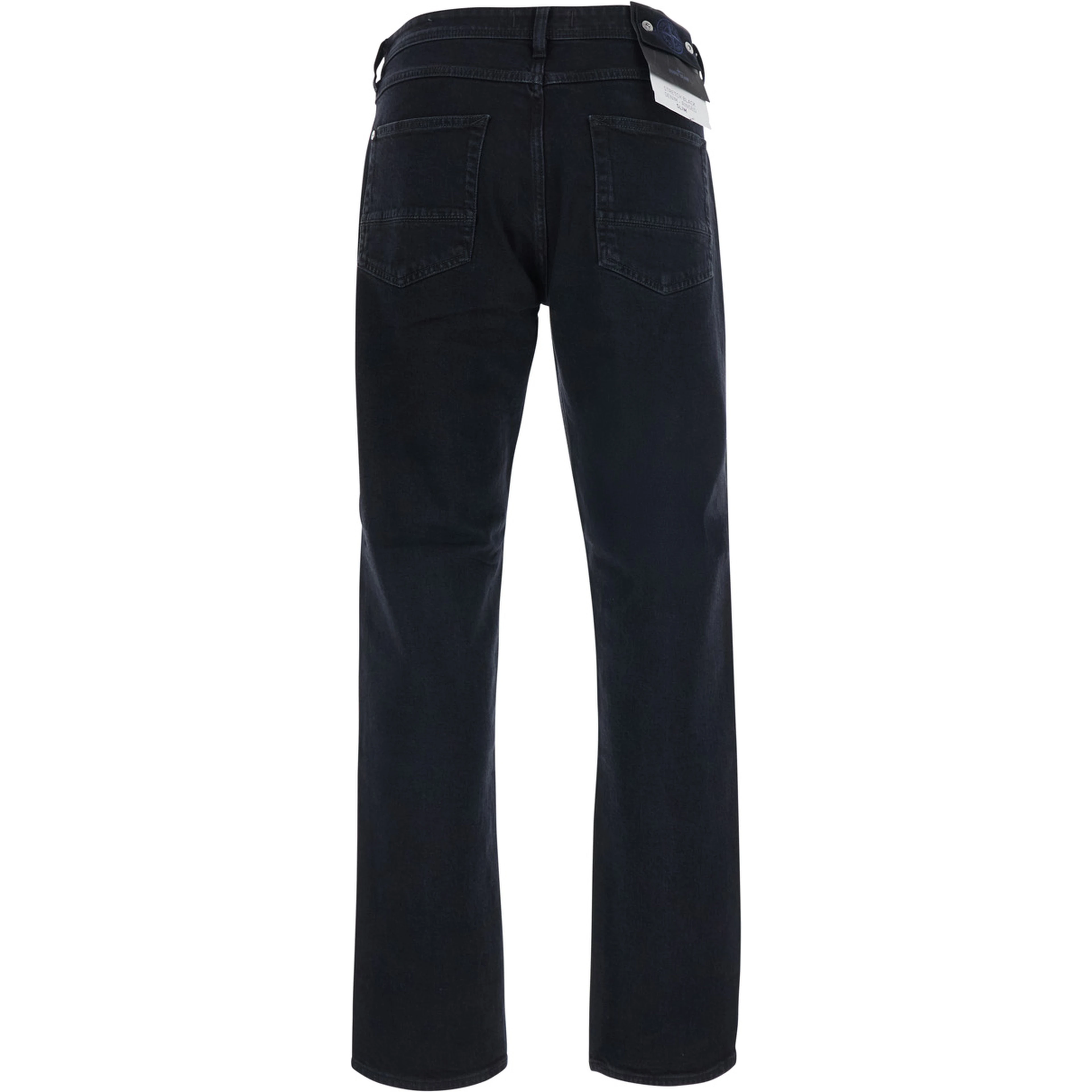 black Slim jeans with logo patch on the back in denim for men