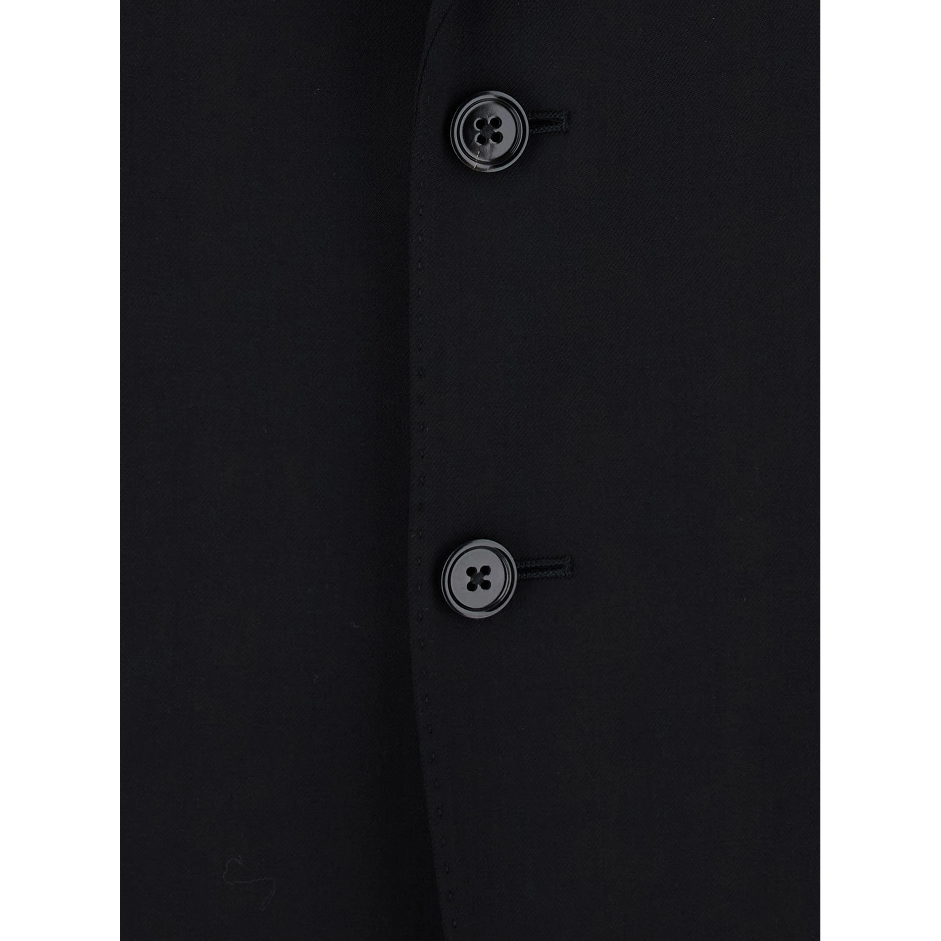 Martini Black Single-Breasted Suit with Peak Revers in Wool for for Men