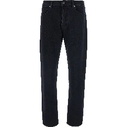 black Slim jeans with logo patch on the back in denim for men