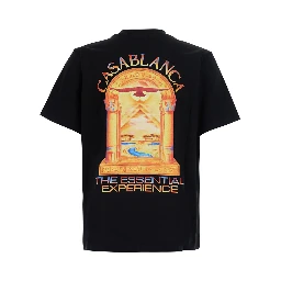 Black Crew neck T-shirt with logo detail on the front and maxi logo on the back in cotton for men