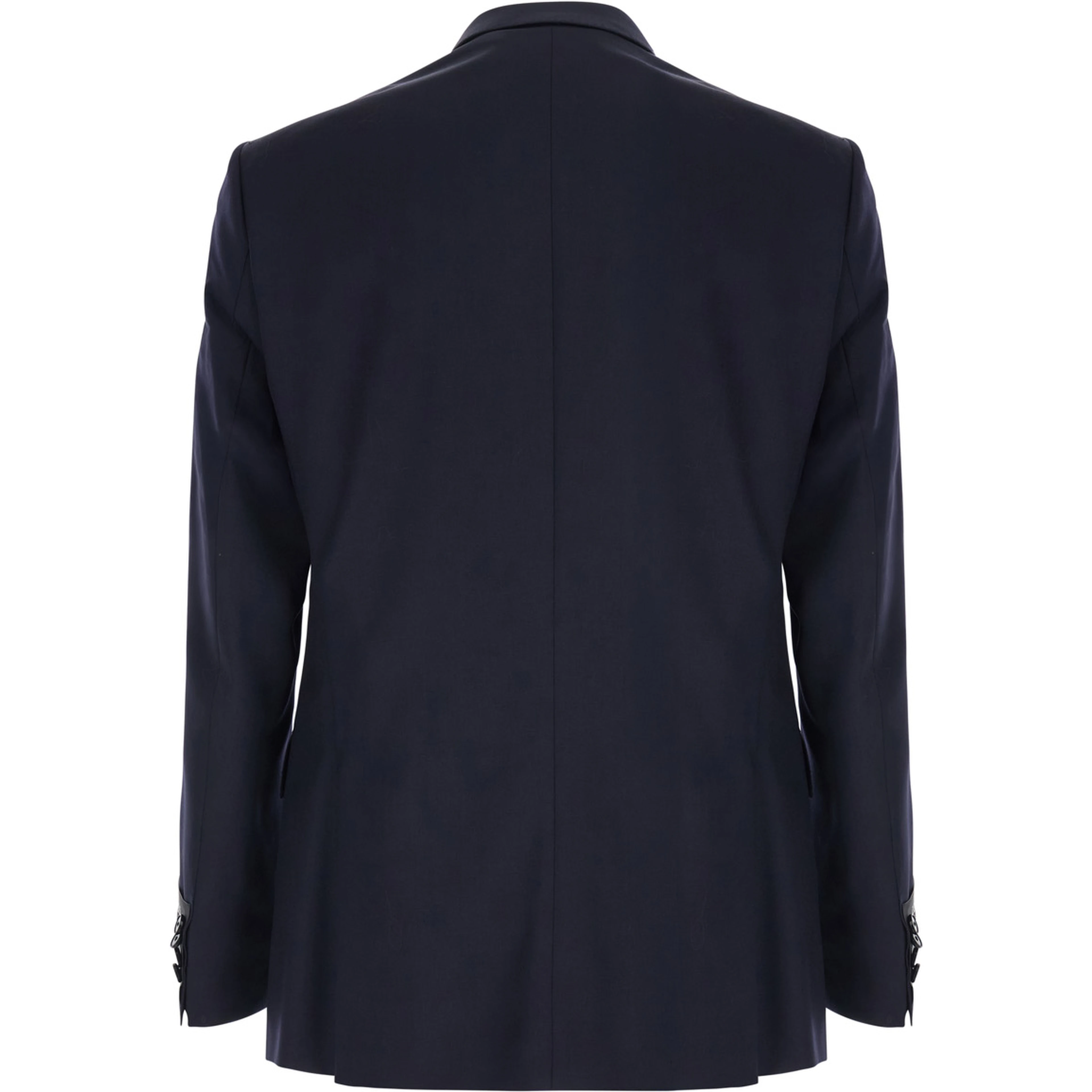 Blue double-breasted Jacket with Notched revers in wool men