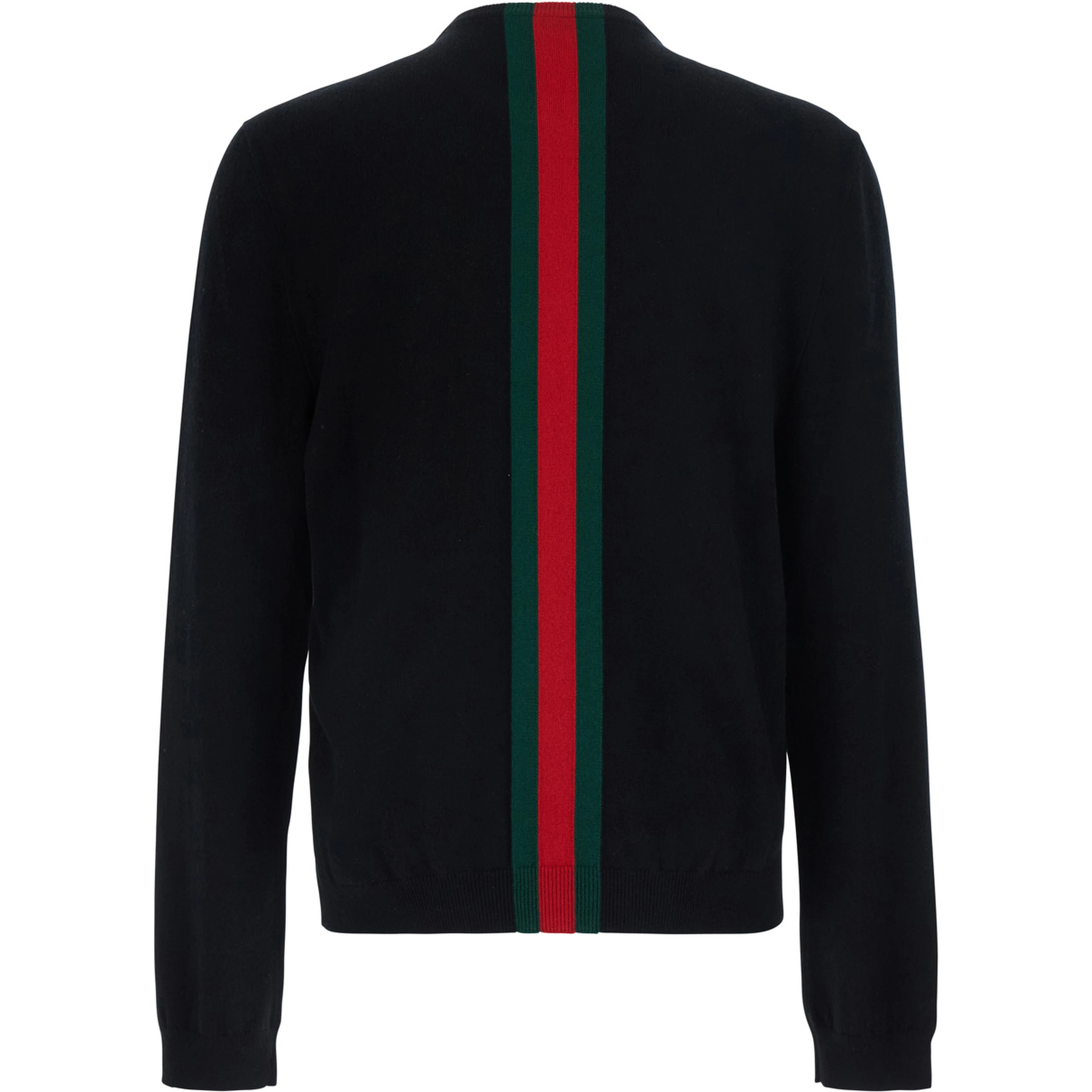Blue Crewneck Sweater with Web Detail in Wool for Men