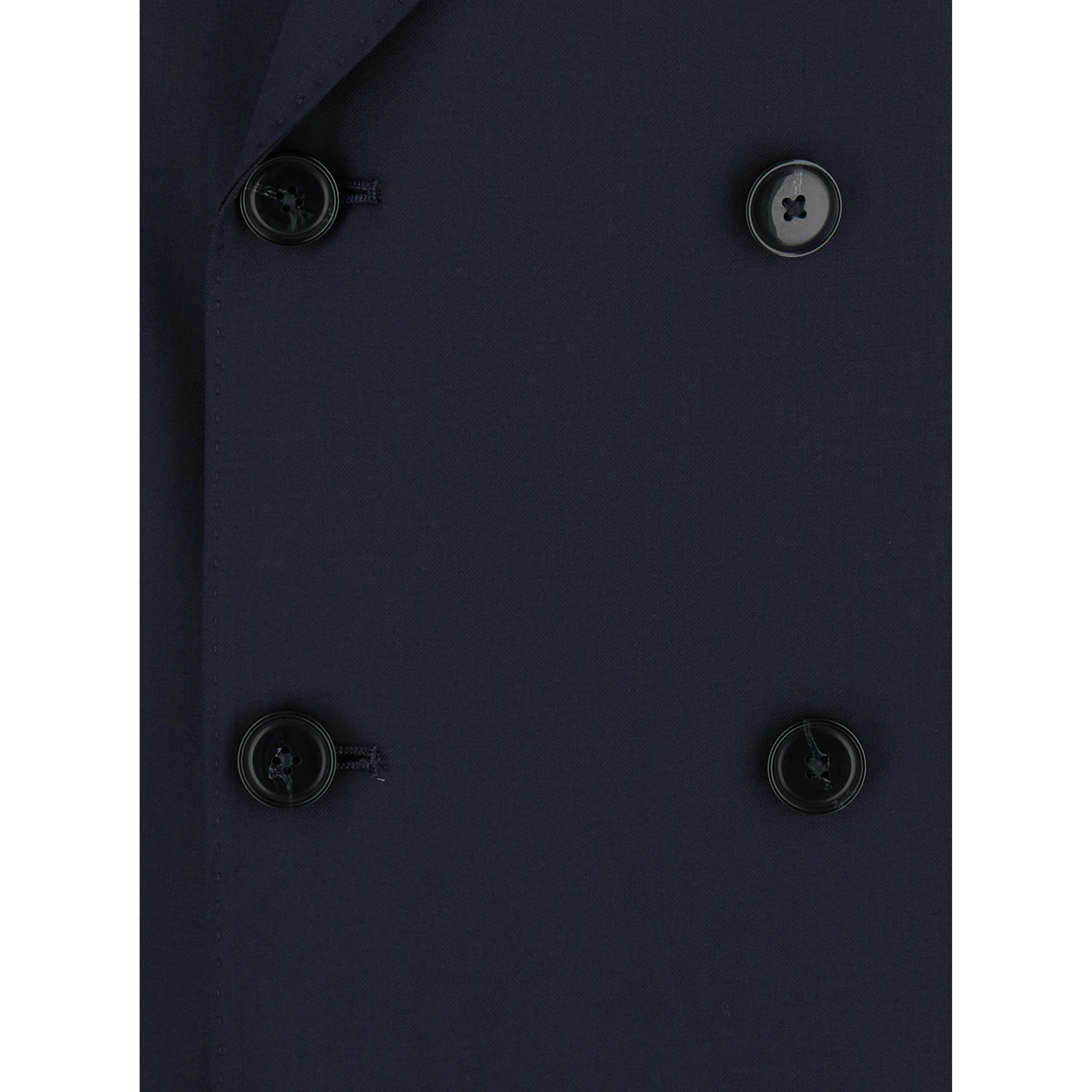 Blue double-breasted Jacket with Notched revers in wool men