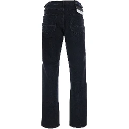 black Slim jeans with logo patch on the back in denim for men