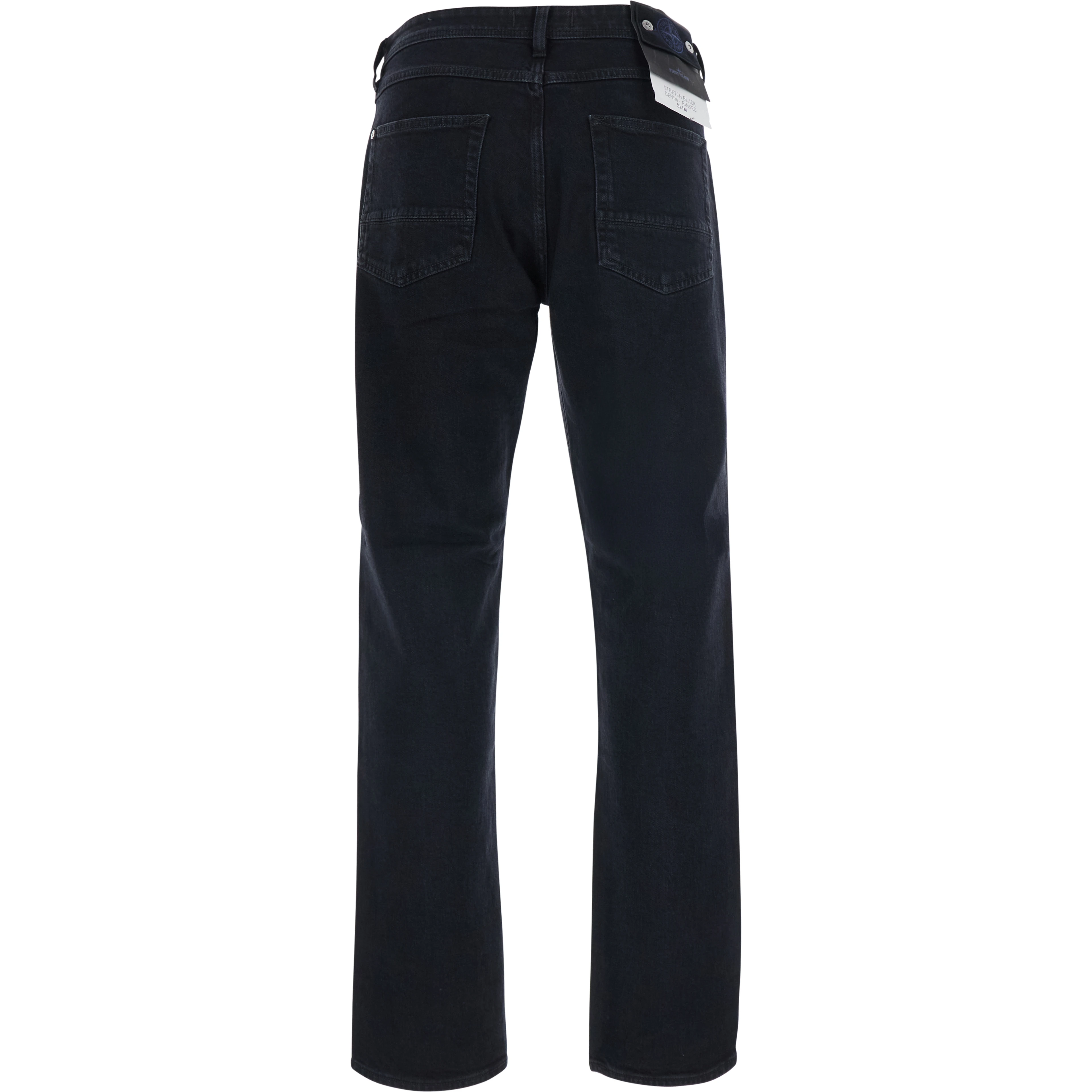 black Slim jeans with logo patch on the back in denim for men