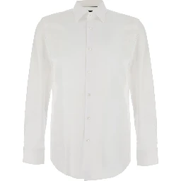 White Shirt with pointed collar and long sleeves in Cotton for Men