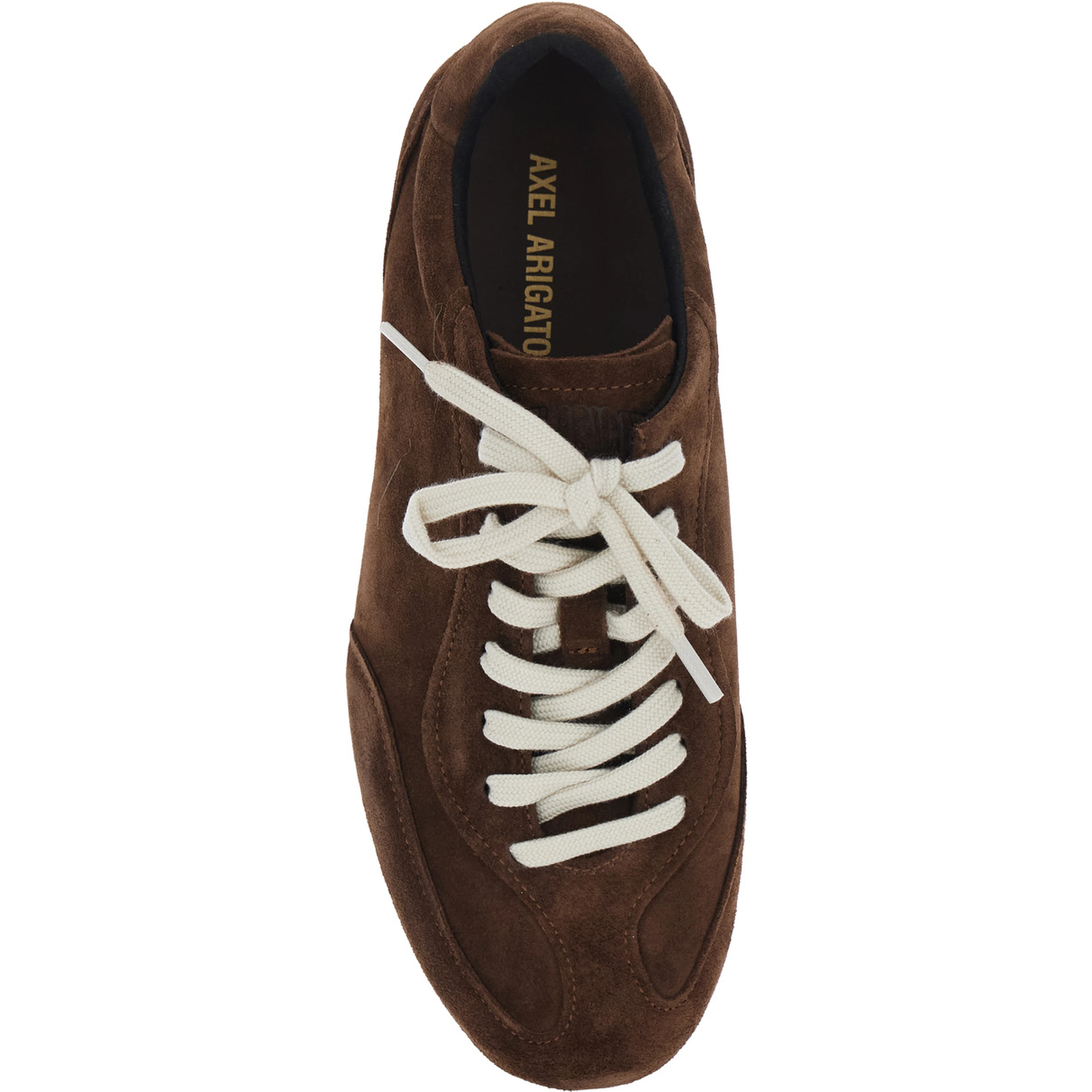 Daze Brown Low Top Sneakers with Logo Lettering on the Tongue in Suede for Men