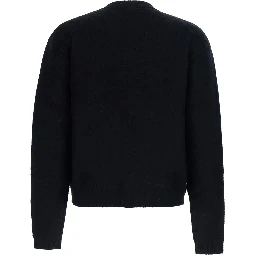 BRUSHED ARGYLE CARDIGAN is a V-neck sweater with long sleeves made of Acrylic, Nylon, Alpaca, and Wool in Black for men.