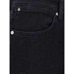 black Slim jeans with logo patch on the back in denim for men