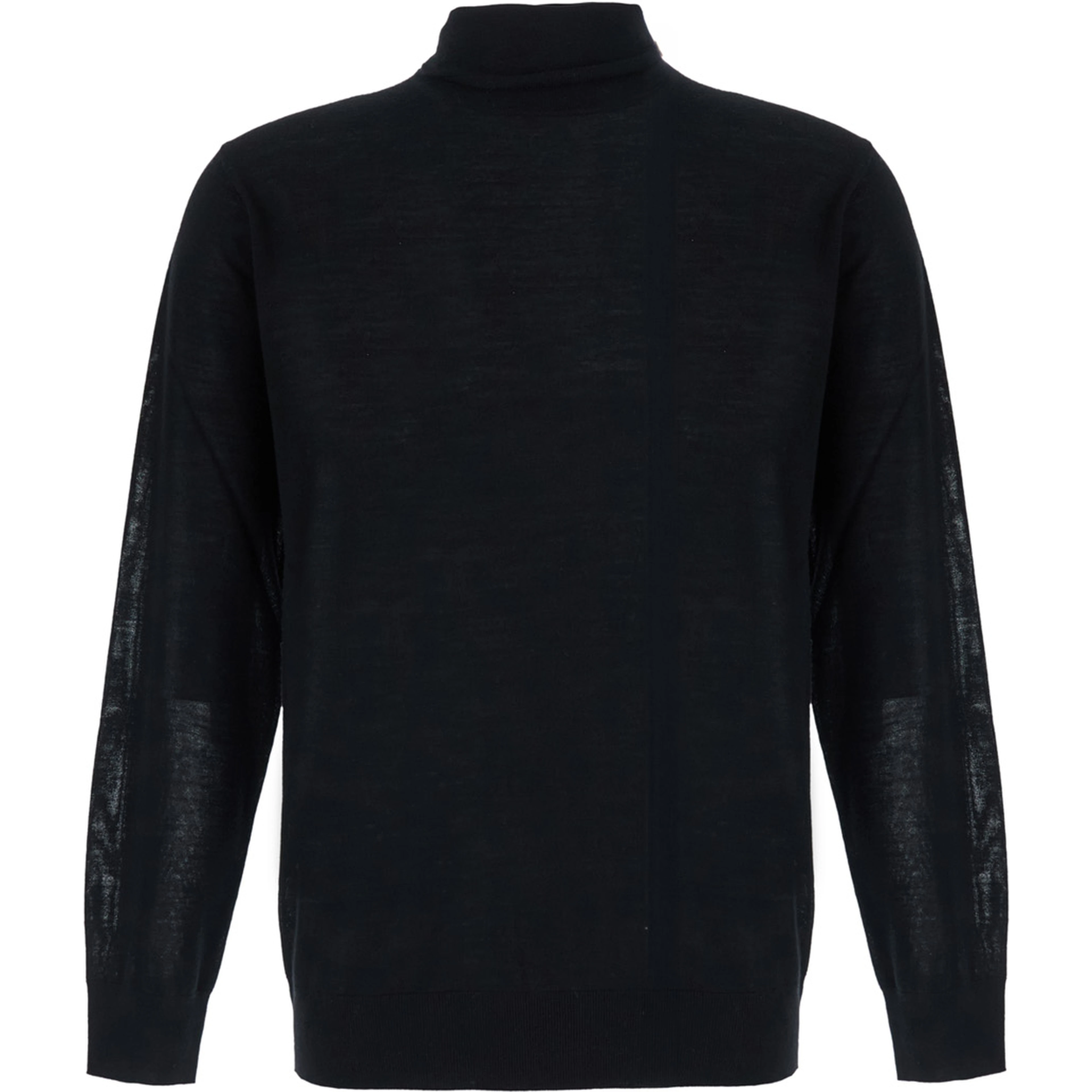 Black  Turtleneck Sweater in Wool for Men