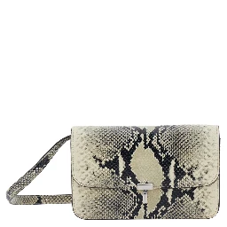 multicolor Crossbody bag with T-lock closure and python print in leather for women