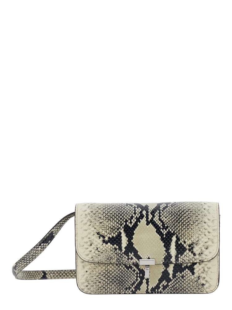 multicolor Crossbody bag with T-lock closure and python print in leather for women