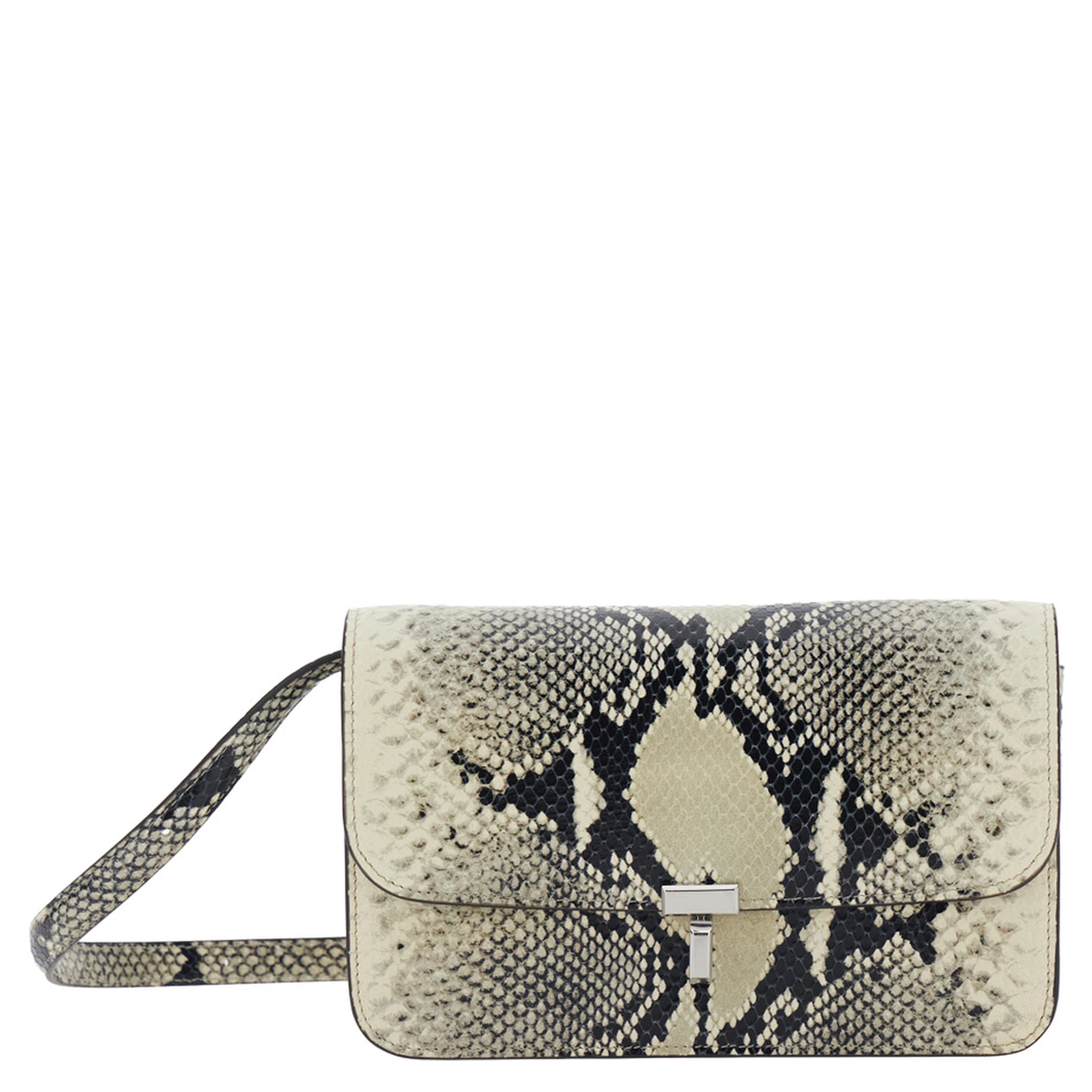 multicolor Crossbody bag with T-lock closure and python print in leather for women